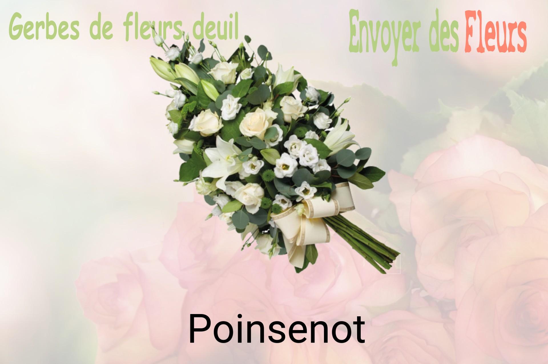 Gerbe de fleurs de deuil livrée à Poinsenot
